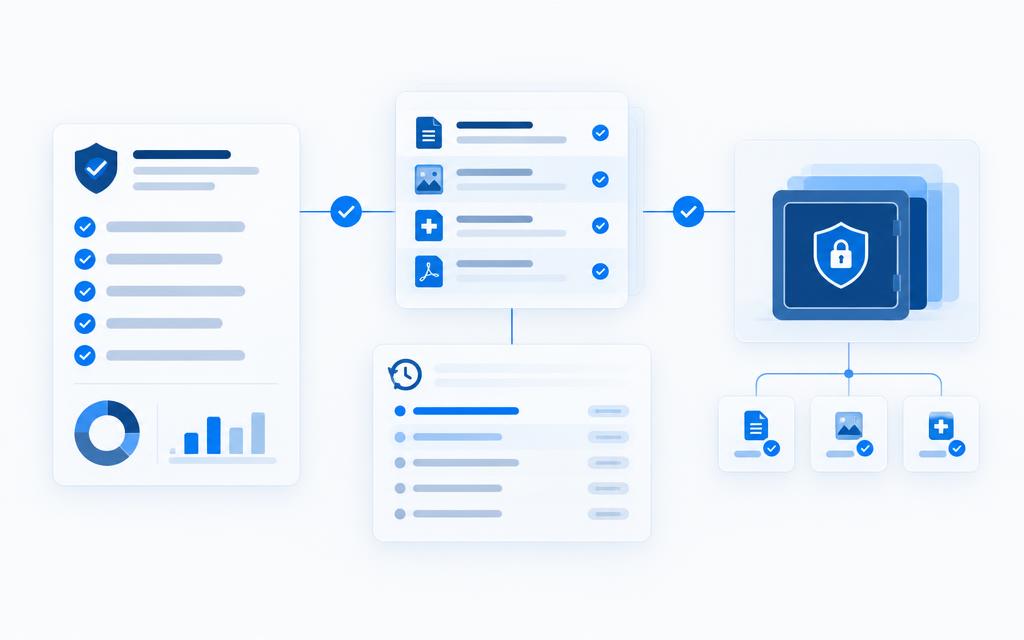 Audit-ready reports and evidence workflow illustration